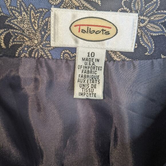 Talbots Vintage Silk Wool Skirt 10 Paisley Floral Midi Straight Classic Cottage - Picture 4 of 11